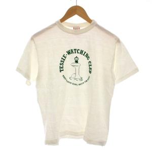 Tシャツ カットソー TESSIE WATCHING CLUB プリント 半袖 M 白 ホワイト /YM