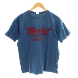 POWER WEAR HOME OF US Merkel Tシャツ カットソー 半袖 ロゴ M 青 ブルー