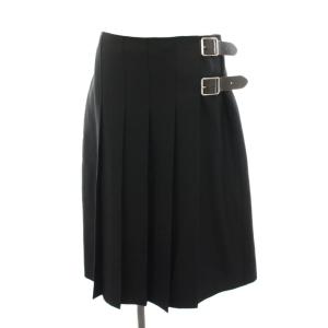 ラップスカート 巻きスカート ひざ丈 プリーツ I42 黒 ブラック 1524-343-4116 /YT