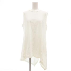 チュニック カットソー ノースリーブ アシメ丈 38 白 ホワイト /JS