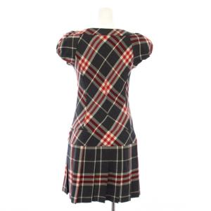 BURBERRY BLUE LABEL ワンピース 半袖 ひざ丈 チェック柄 36 赤 黒 FMF47-680-07 /TK
