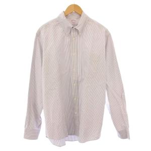 コットンオックスフォードキャンディストライプフライデーシャツ ボタンダウン 長袖 レギュラーカラー L