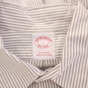 Brooks Brothers コットンオックスフォードキャンディストライプフライデーシャツ ボタンダウン 長袖 レギュラーカラー L
