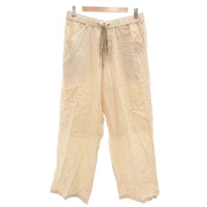 パンツ イージー リネン混 ワイド 2 ベージュ /NU
