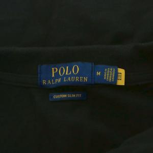 POLO RALPH LAUREN ビッグポロ ポロシャツ 長袖 刺繍 ロゴ M 黒 ブラック /AN38