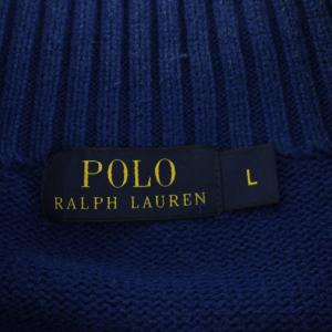 POLO RALPH LAUREN ポニー ニット セーター 長袖 ロゴ 刺繍 L 青 ブルー /AN9