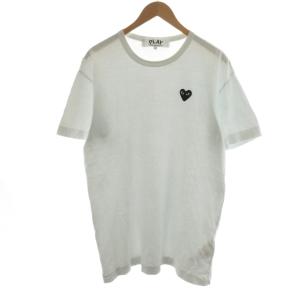 AD2023/4 Tシャツ カットソー 半袖 ワッペン ロゴ ハート XXL 白 ホワイト 黒 ブラック