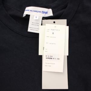 COMME des GARCONS SHIRT FOREVER フォーエバーライン Tシャツ ロンT 長袖 クルーネック ストレッチ 無地 X 紺 ネイビー