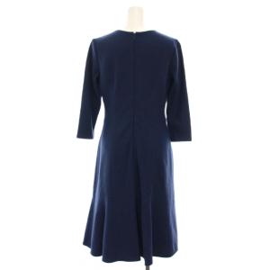 ANAYI ワンピース ロング フレア Aライン 長袖 ウール 36 紺 ネイビー 101828-15-810-61-360