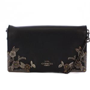 メタルティローズ チェーンウォレット ショルダーバッグ レザー 黒 24909 /KH