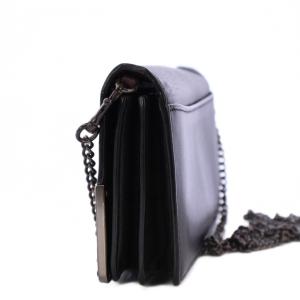 COACH メタルティローズ チェーンウォレット ショルダーバッグ レザー 黒 24909 /KH