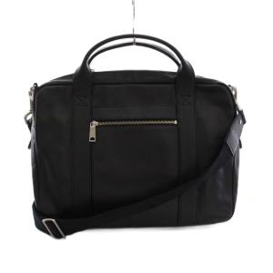 ブリーフケース ビジネスバッグ 2WAY ショルダーバッグ レザー 黒 ブラック /YM