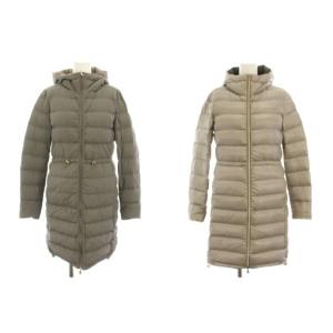 ダウンコート アウター フード リバーシブル 40 グレー ベージュ PI182D-12017-2694