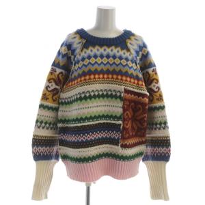 ニット セーター ONE マルチカラー パッチワーク 長袖 総柄 18322524000012 /AU