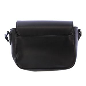 MARY QUANT エポビジューデイジーポイントショルダーバッグ レザー ロゴ 黒 ブラック /BB