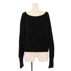 ニット プルオーバー ボートネック 無地 カシミヤ 40 ブラック