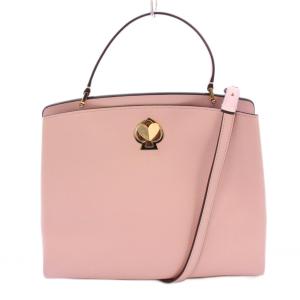 2WAY ハンドバッグ ワンハンドル ショルダーバッグ レザー ロゴ ピンク /BB