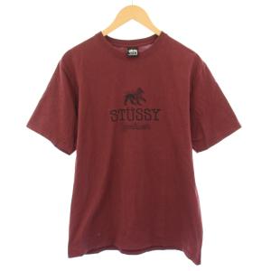 Tシャツ 半袖 クルーネック ロゴ プリント M 赤 レッド /BB