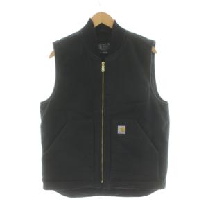 中綿ベスト M 黒 ブラック スタンドカラー フルジップ OV0001-M /AN14