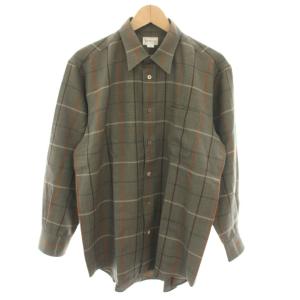 シャツ チェック柄 ヴィンテージ L グレー オレンジ BBW91-903