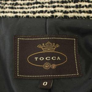 TOCCA ツイードコート ロング コート フード ラビットファー 0 黒 白 BW0020 /G