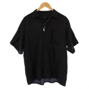 25SS ウールシルク 半袖オープンカラーシャツ 1 ブラック B01-02006