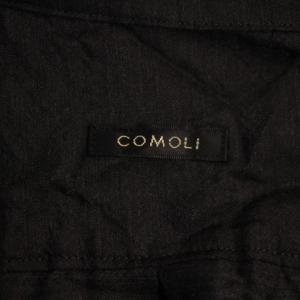 COMOLI 25SS ウールシルク 半袖オープンカラーシャツ 1 ブラック B01-02006