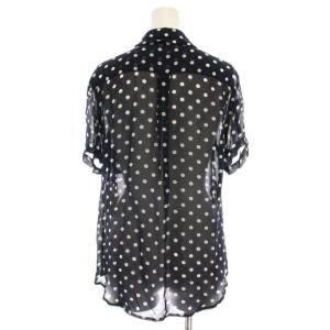 COMME des GARCONS COMME des GARCONS AD2013 コムコム シアー シャツ ブラウス ドット シースルー 半袖 XS 紺 ネイビー RM-B013