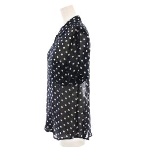 COMME des GARCONS COMME des GARCONS AD2013 コムコム シアー シャツ ブラウス ドット シースルー 半袖 XS 紺 ネイビー RM-B013