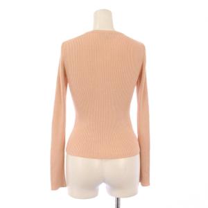 TOCCA ニットカーディガン 長袖 リブ クルーネック ストレッチ ワンカラー シルク XS ピンク /BB