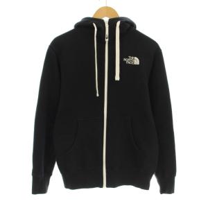 リアビューフルジップフーディ パーカー 長袖 ジップアップ ロゴ 刺繍 スウェット地 S 黒 ブラック