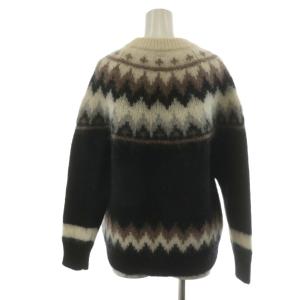 BATONER モヘアノルディッククルーネックニット セーター 長袖 アルパカ混 1 黒 ブラック 白 ホワイト 茶 ブラウン