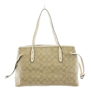 COACH シグネチャー ドローストリング キャリーオール ハンドバッグ トートバッグ ショルダーバッグ レザー PVC