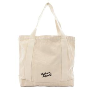 Maison Kitsuné トートバッグ キャンバス 生成 キナリ オフホワイト フォックスヘッド LW05101WW0050 /IU