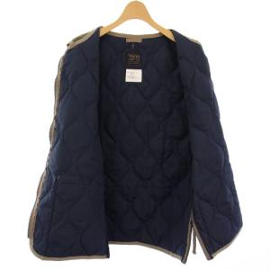 TAION ミリタリー クルーネックWジップ W-ZIP CREW NECK VEST ダウンベスト M カーキ TAION-004ZML-1