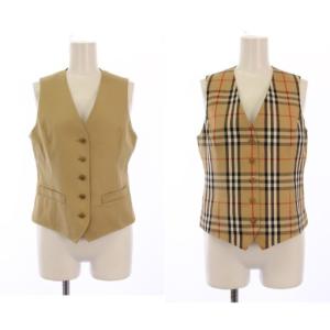 ヴィンテージ リバーシブル ベスト ノバチェック M ベージュ FY003-039