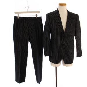 スーツ セットアップ 上下 テーラードジャケット 背抜き シングル 2B パンツ ジップフライ ストライプ柄