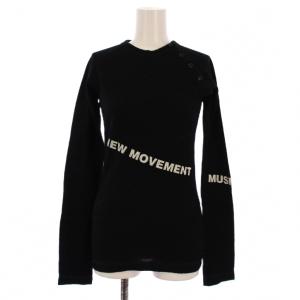 カットソー 長袖 ロゴ ウール F 黒 /BM