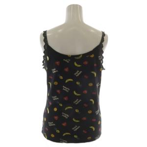 HYSTERIC GLAMOUR タンクトップ キャミソール FREE 黒 ブラック メッシュ レース 総柄 フルーツ柄 文字柄 2CR-2620