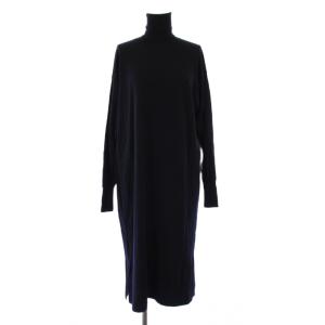 ウールカシミヤ18Gタートルニットワンピース 36 ネイビー 7926-106-0164