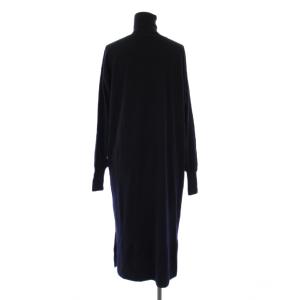 BLAMINK ウールカシミヤ18Gタートルニットワンピース 36 ネイビー 7926-106-0164