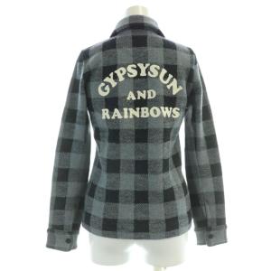 HYSTERIC GLAMOUR GYPSYSUN AND RAINBOWS シャツ ブラウス  刺繍 フランネル 長袖 ウール F グレー