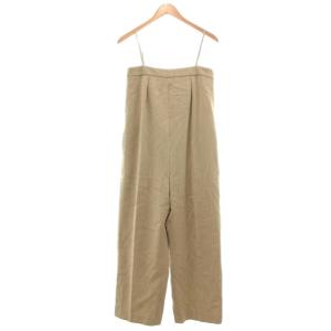 美品 オールインワン サロペット ワイド リネン混 36 ベージュ /YJ