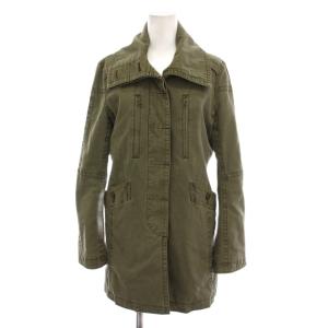 ミリタリージャケット コート アウター F カーキ スタンドカラー 3AC-1390 /YM