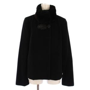 チャイナジャケット アンゴラ ウール 2 ブラック 016-251032