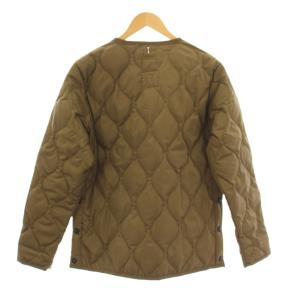 TAION ミリタリー クルーネック ダウンジャケット インナーダウン ノーカラー M 茶 ブラウン 104B2ML-1