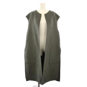 ロング ベスト ノースリーブ ワンピース ウール 2 緑 グリーン オリーブ 16A114-007 /AJ