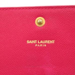 YVES SAINT LAURENT YSLロゴ カサンドラロゴ 長財布 二つ折り 小銭入れ レザー ピンク /AN21 OH