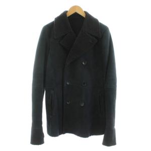 オーストラリアンベビーラム ムートン Pコート M ブラック 1597-02