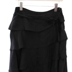 Tao AD2006 フレアスカート ロング フリル リボン M 黒 TS-S063 /BM